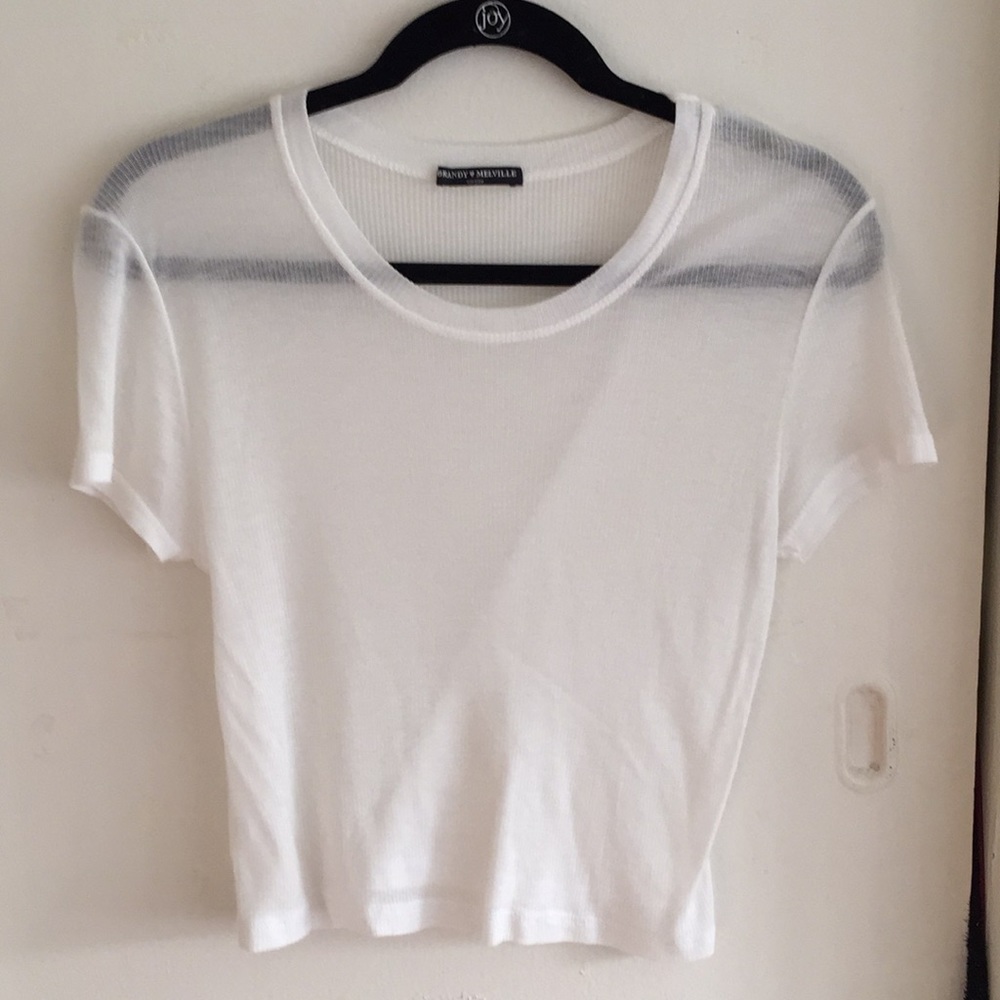 sheer white tee